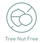 A line drawing of a crossed-out tree nut inside a circle, symbolizing the product is tree nut free. Text below the image reads "Tree Nut Free." Perfect for medspa treatments in Madison, WI.