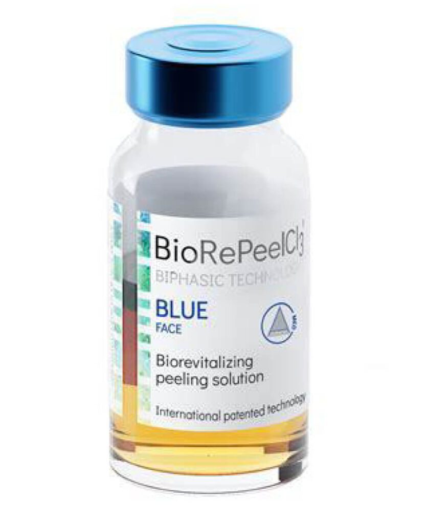 BioRePeelCl3 blue face peeling solution bottle